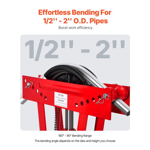 Hydraulic Pipe Bender 12 Ton Manual Copper Exhaust Pipe Bending Machine