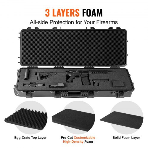 Rifle Case Rifle Hard Case with 3 Layers Fullyprotective Foams 42 inch