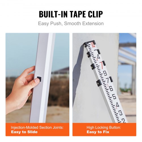 Aluminum Grade Rod 14Feet10ths 6 Sections Telescopic Measuring