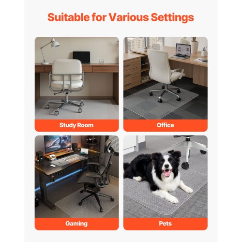 Chair Mat 36 x 48inch Office Chair Mat for Carpeted Floors Plastic Floor