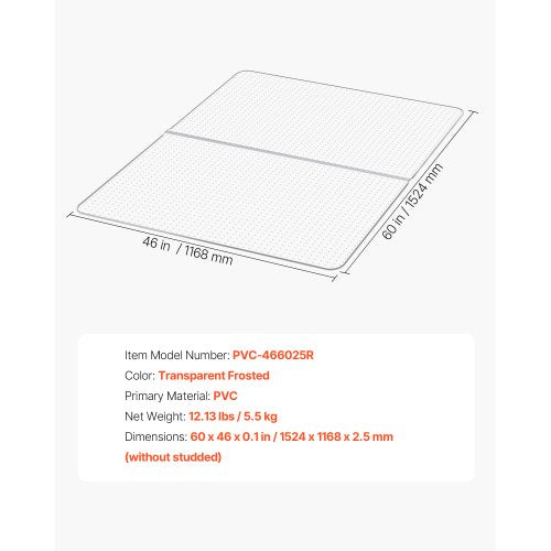 Chair Mat 60 x 46inch Office Chair Mat for Low Pile Carpeted Floors Clear