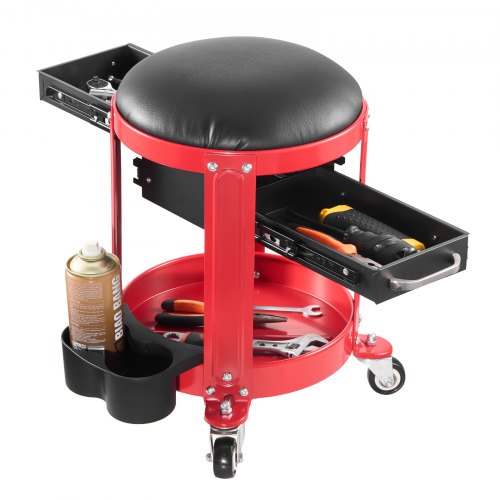 Rolling Mechanic Stool with Wheels 300 lbs Capacity Garage SeatWork Stool