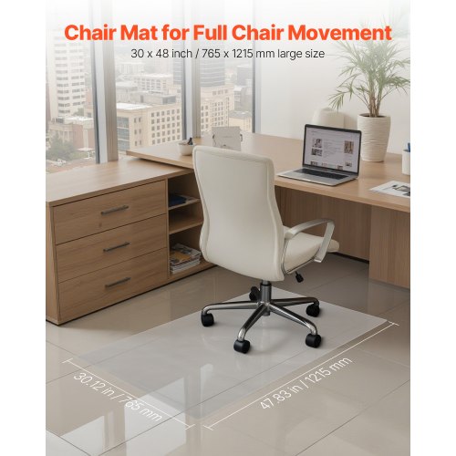 Chair Mat 30 x 48inch Transparent Office Chair Mat for Hard Floors Floor