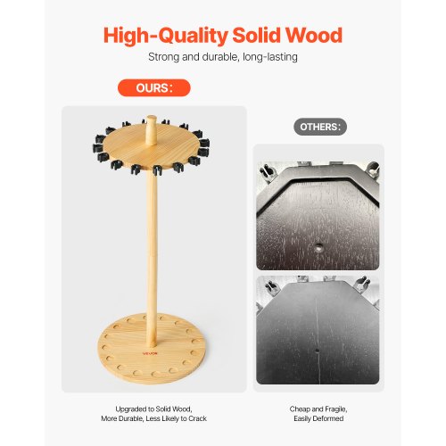 Fishing Rod Holders for 16 Fishing Poles Wood Round Fishing Rods Rack for 16