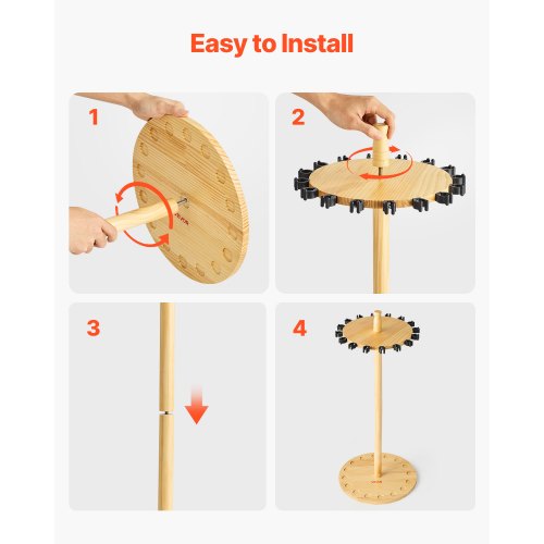 Fishing Rod Holders for 16 Fishing Poles Wood Round Fishing Rods Rack for 16