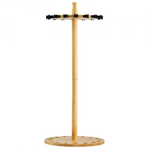 Fishing Rod Holders for 16 Fishing Poles Wood Round Fishing Rods Rack for 16
