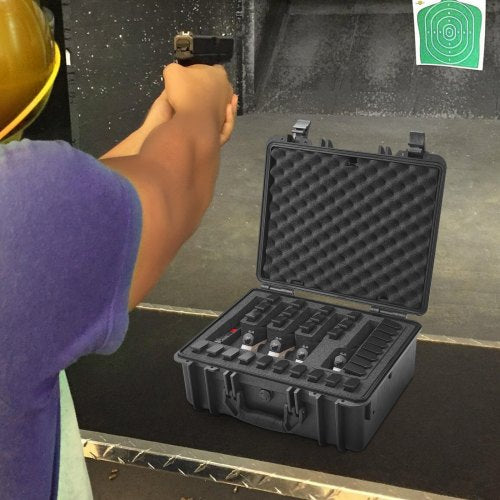 Hard Pistol Cases with Precut PU Foam Waterproof Dustproof Hard Gun Case