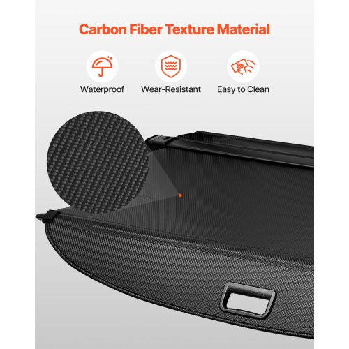 Retractable Cargo Cover Carbon Fiber Texture Trunk Cover AntiPeeping