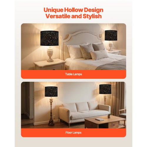 Drum Lamp Shade 2 Set 13 in Top x 13 in Bottom x 10 in High Medium Drum