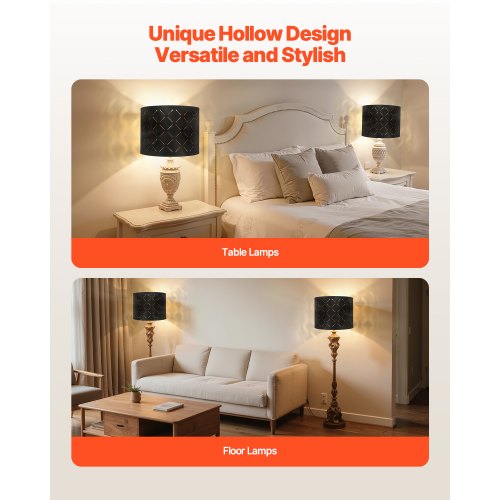 Drum Lamp Shade 2 Set 13 in Top x 13 in Bottom x 10 in High Medium Drum
