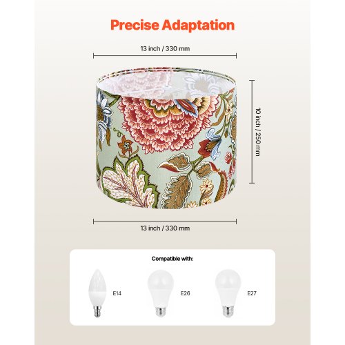 Drum Lamp Shade 2 Set 13 in Top x 13 in Bottom x 10 in High Medium Drum