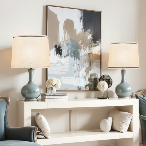 Lamp Shade 2 Set 11 in Top x 13 in Bottom x 10 in High Spider Fitter