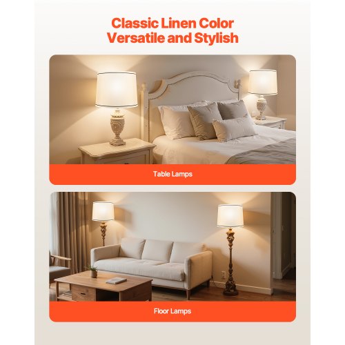 Lamp Shade 2 Set 11 in Top x 13 in Bottom x 10 in High Spider Fitter