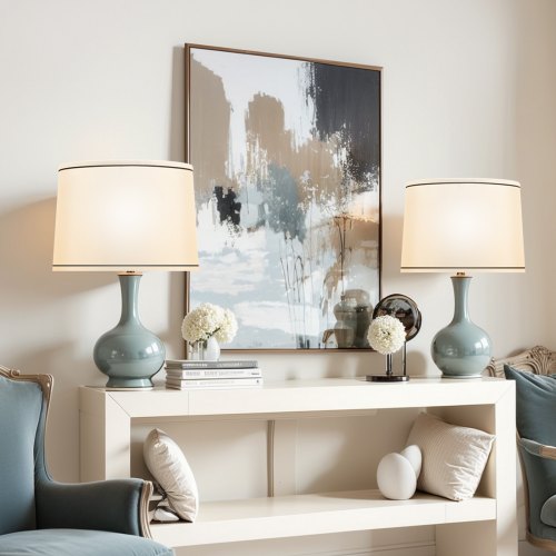 Lamp Shade 2 Set 11 in Top x 13 in Bottom x 10 in High Spider Fitter