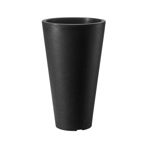 Set of 2 Tall Planter For Outdoor Indoor Plants 24inch Black Round Large