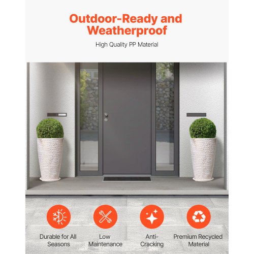 Set of 2 Tall Outdoor Planters 21H Round Large Planters For Front Porch