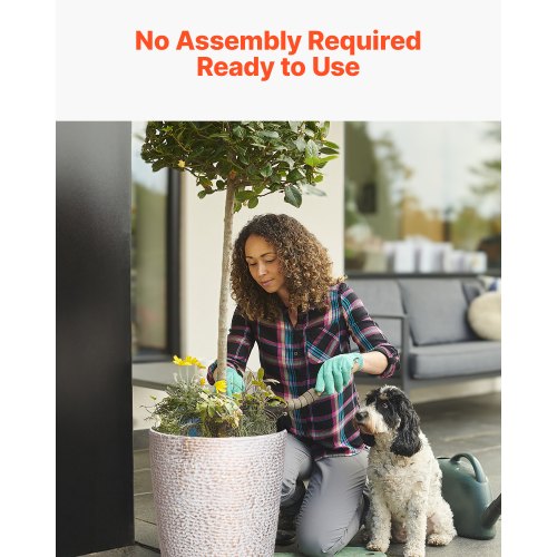 Set of 2 Tall Outdoor Planters 21H Round Large Planters For Front Porch