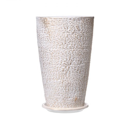Set of 2 Tall Outdoor Planters 21H Round Large Planters For Front Porch