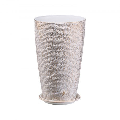 Set of 2 Tall Outdoor Planters 21H Round Large Planters For Front Porch