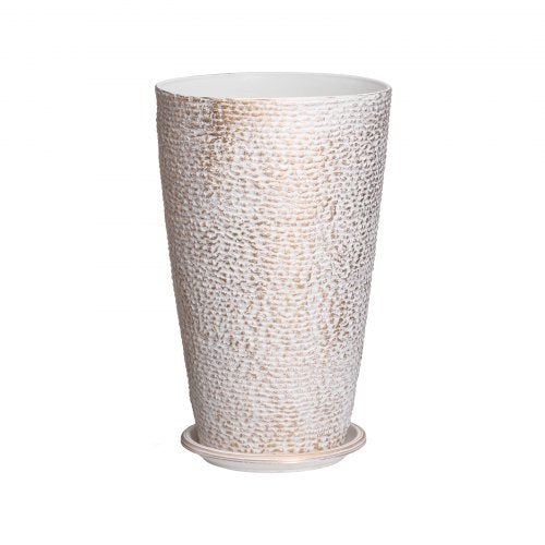 Set of 2 Tall Outdoor Planters 21H Round Large Planters For Front Porch