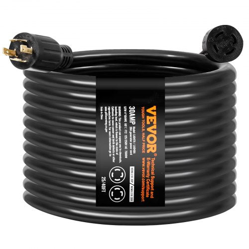 30 Amp Generator Cord and Power Inlet Box Kit 25 FT NEMA L1430PL1430R
