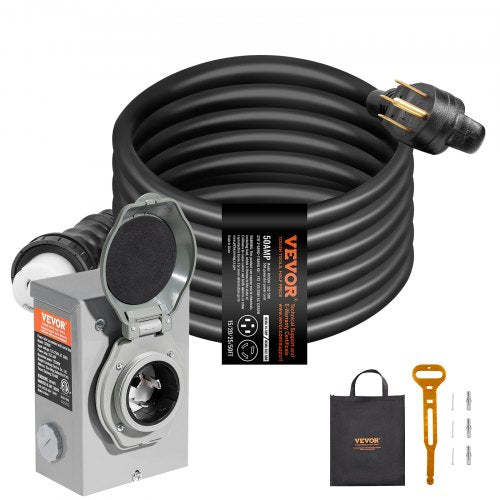50 Amp Generator Cord and Power Inlet Box Kit 20FT NEMA 1450PSS250R STW