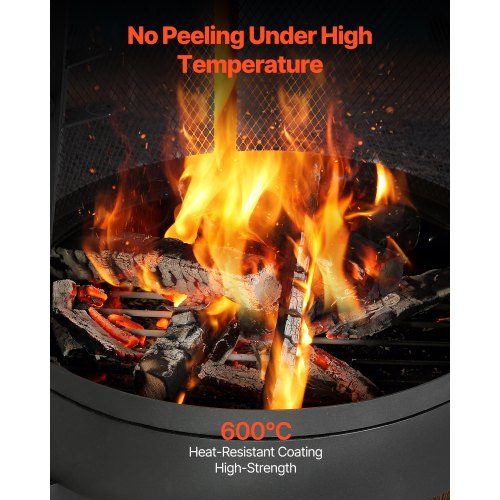 Chiminea 20 Inch Outdoor Wood Burning Firepit Conical Fireplace for BBQ