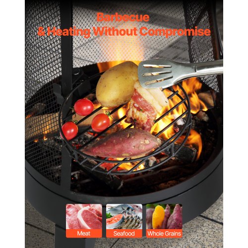 Chiminea 20 Inch Outdoor Wood Burning Firepit Conical Fireplace for BBQ
