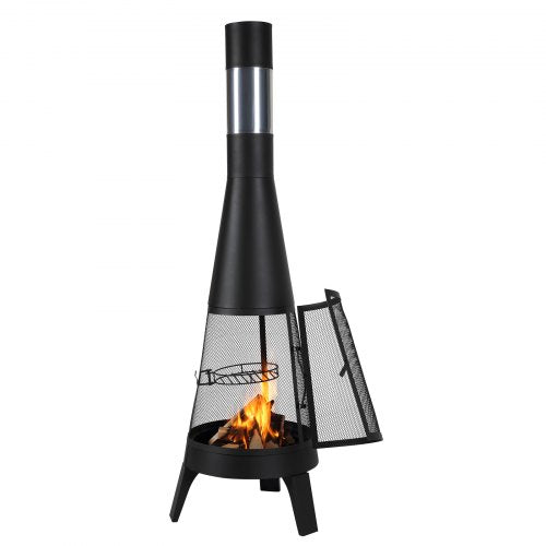 Chiminea 20 Inch Outdoor Wood Burning Firepit Conical Fireplace for BBQ