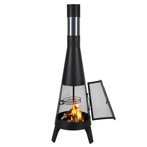 Chiminea 20 Inch Outdoor Wood Burning Firepit Conical Fireplace for BBQ