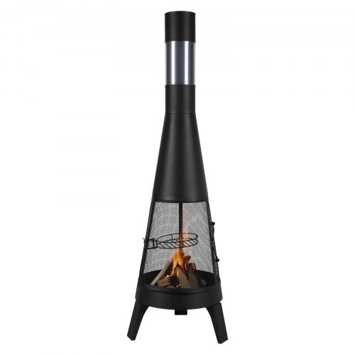 Chiminea 20 Inch Outdoor Wood Burning Firepit Conical Fireplace for BBQ