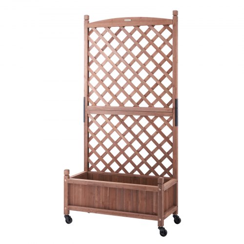 2PCS Raised Garden Bed with Trellis 60x13x614 Outdoor Raised Wood