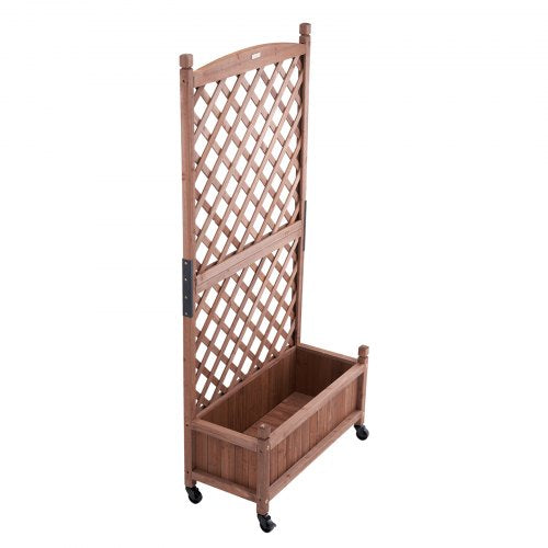 2PCS Raised Garden Bed with Trellis 60x13x614 Outdoor Raised Wood