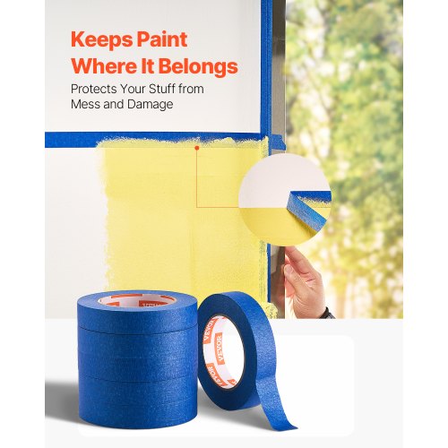 Painters Tape 1 Inch Wide 094 In x 60 Yds 6 Rolls Blue Painter Tape