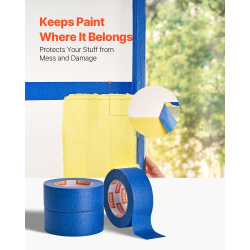 Painters Tape 2 Inch Wide 188 In x 60 Yds 3 Rolls Blue Painter Tape
