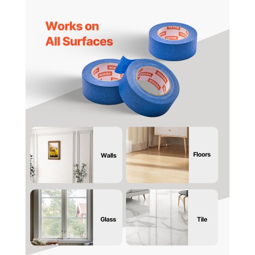 Painters Tape 2 Inch Wide 188 In x 60 Yds 3 Rolls Blue Painter Tape
