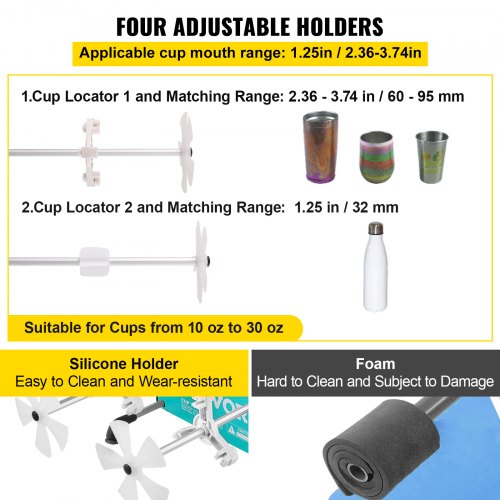 4 Cup Turner 2 Speeds Multiple Tumbler Spinner Rotator Machine Kit with 4
