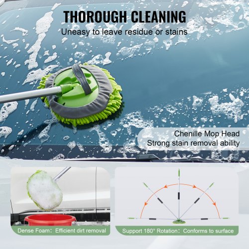 Car Wash Brush 62Inch Extendable Car Washing Brush with Long Handle Soft