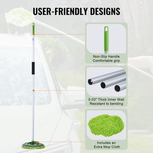 Car Wash Brush 62Inch Extendable Car Washing Brush with Long Handle Soft