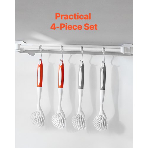 Dish Brush 4 Pack Kitchen Scrub Brushes with PP Handle Dish Cleaning