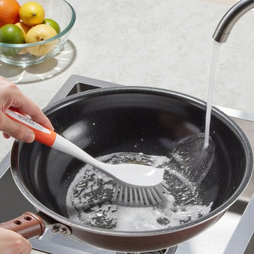 Dish Brush 4 Pack Kitchen Scrub Brushes with PP Handle Dish Cleaning