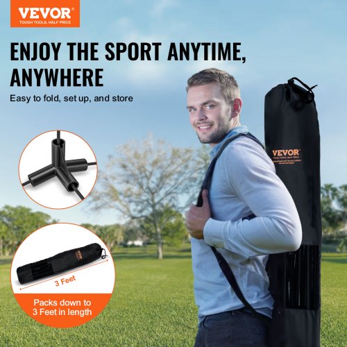 Badminton Net Height Adjustable Volleyball Net 14ft Wide Foldable