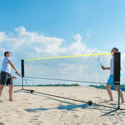 Badminton Net Height Adjustable Volleyball Net 14ft Wide Foldable