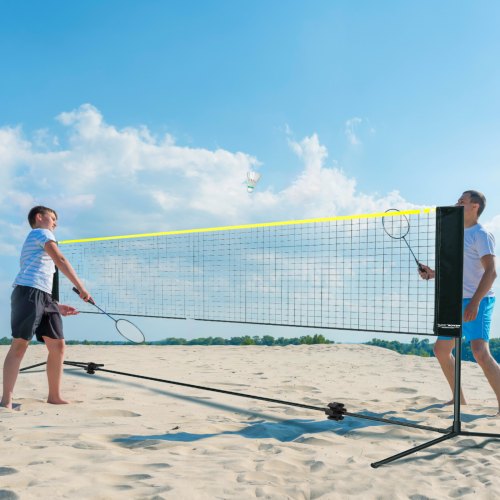 Badminton Net Height Adjustable Volleyball Net 17ft Wide Foldable