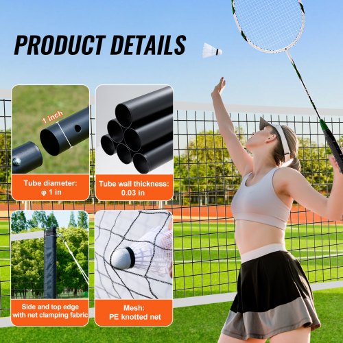 Badminton Net Set Outdoor Backyard Beach Park Badminton Net Portable