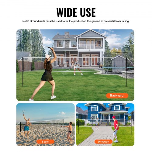 Badminton Net Set Outdoor Backyard Beach Park Badminton Net Portable