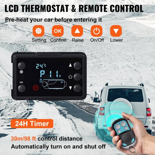 8KW Diesel Air Heater Muffler Diesel Heater 12V Remote Control Diesel