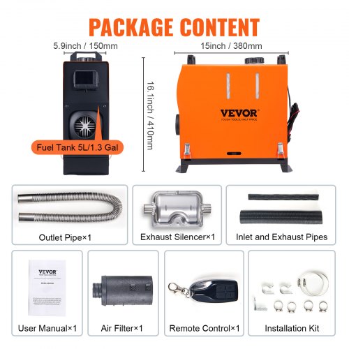 Diesel Air Heater 12V 5KW Allonone Diesel Heater with Remote Control and LCD