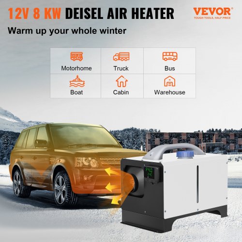 Diesel Air Heater 8KW Parking Heater 12V Truck Heater One Air Outlet with Black