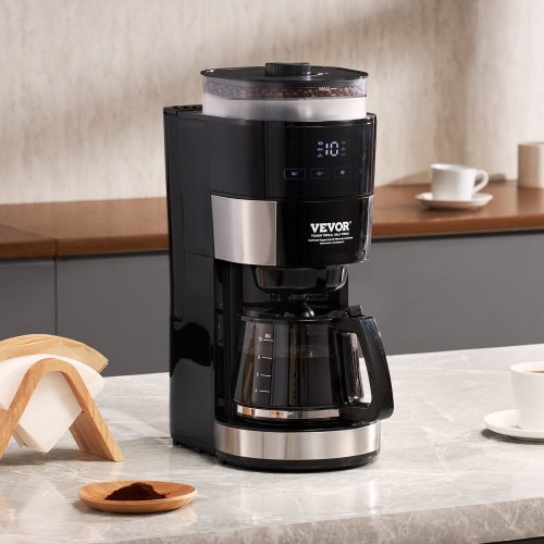 Coffee Maker with Grinder 10 Cup Coffee Machine Grind and Brew Coffee